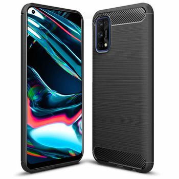 Husa techsuit - carbon silicone - realme 7 pro - black