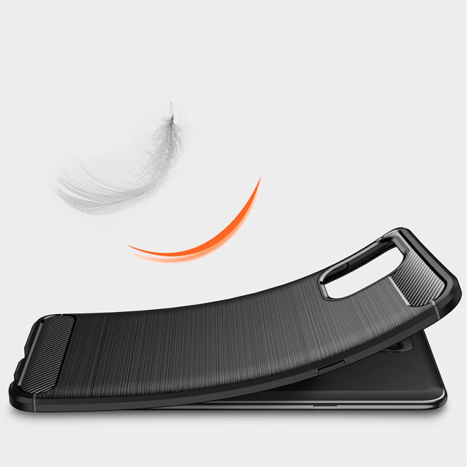 Husa Techsuit - Carbon Silicone - Motorola Moto Edge 20 Lite - Black fotografia produsului View 3 L