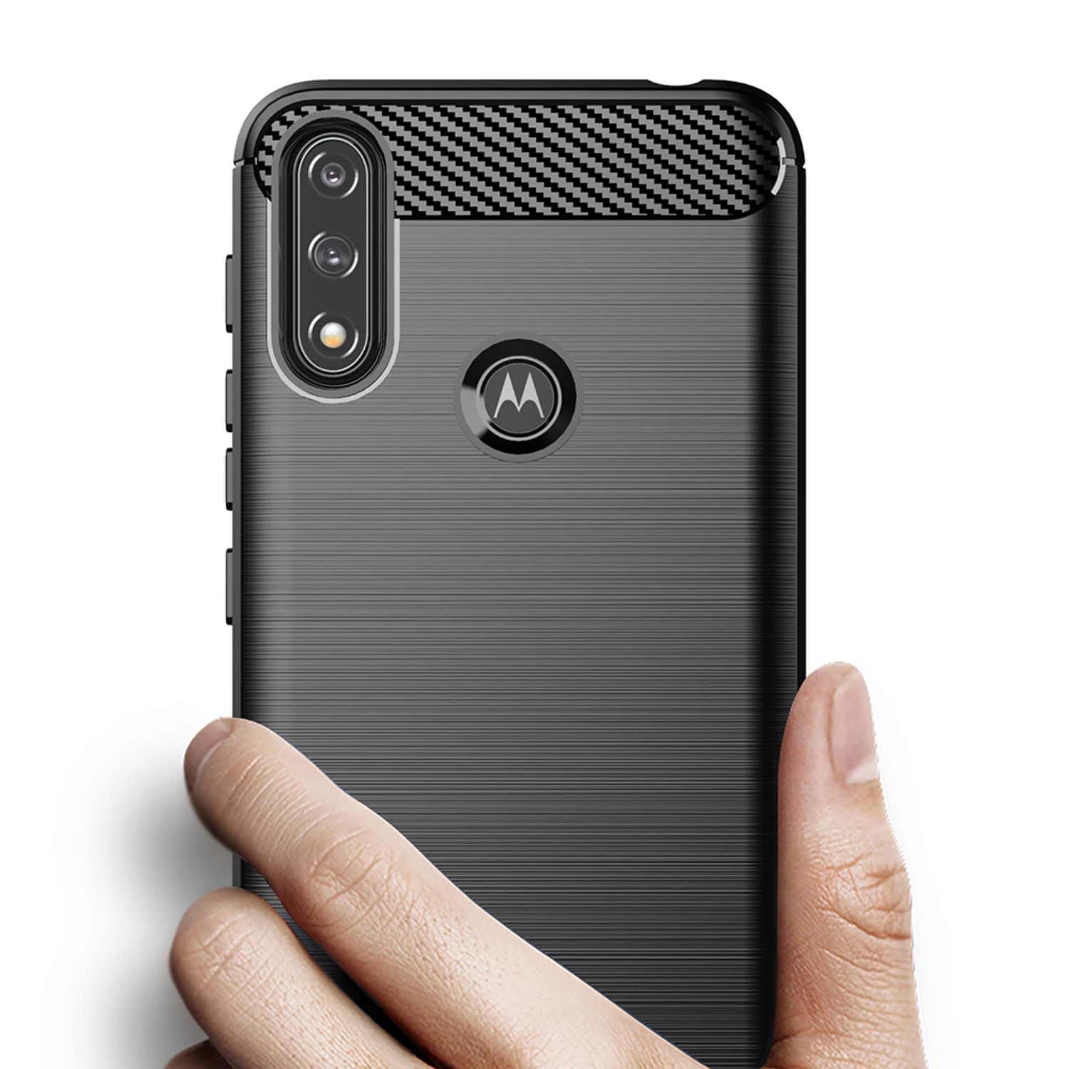 Husa Techsuit - Carbon Silicone - Motorola Moto E7 Power / E7i Power - Black fotografia produsului View 2 L