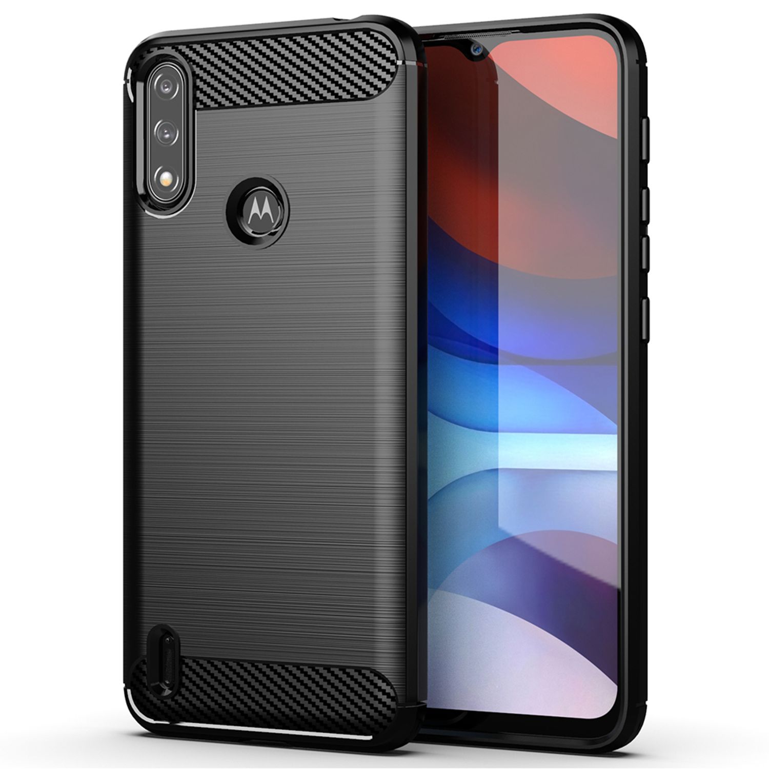 Husa Techsuit - Carbon Silicone - Motorola Moto E7 Power / E7i Power - Black fotografia produsului