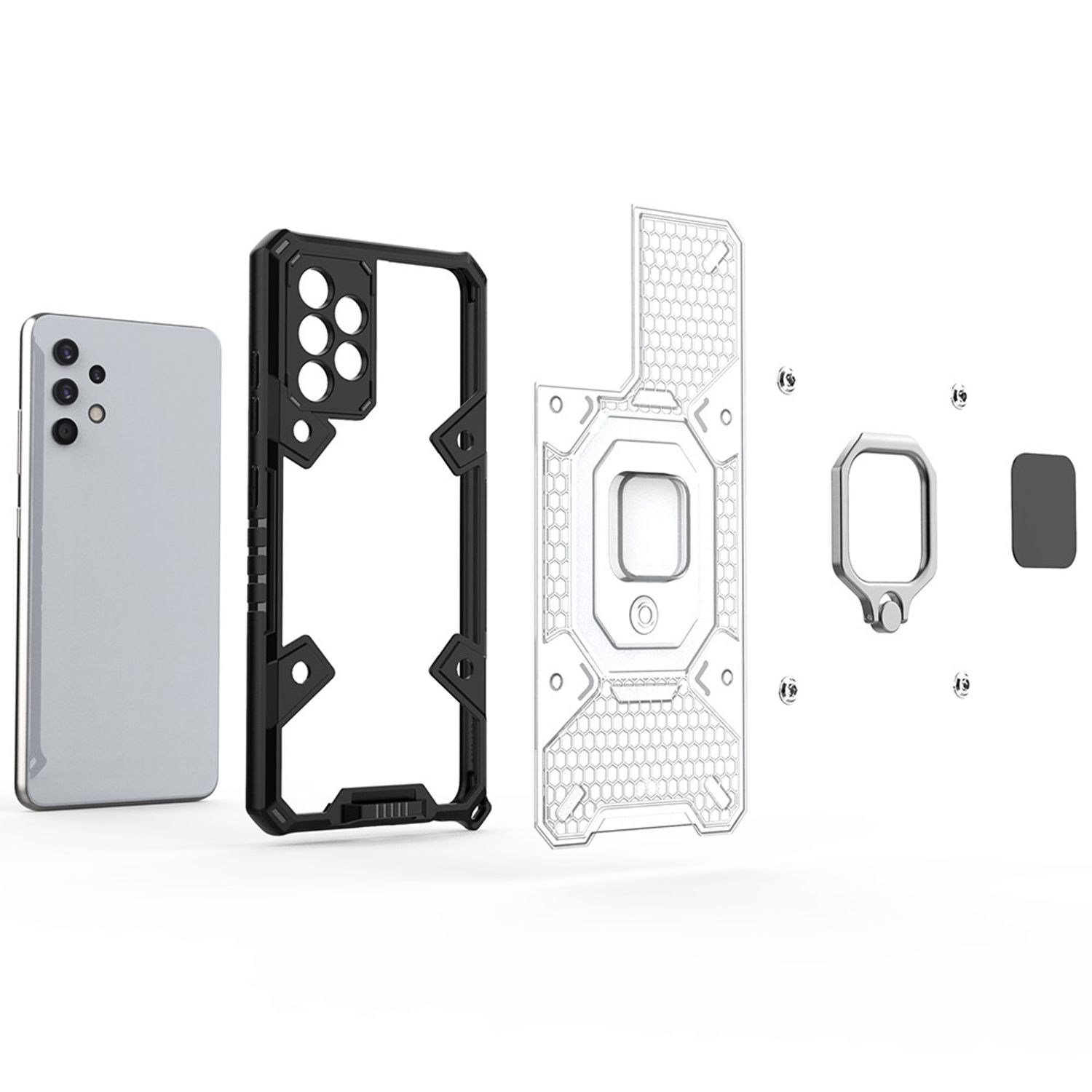 Husa Techsuit - Honeycomb Armor - Samsung Galaxy A32 4G - negru fotografia produsului View 3 L