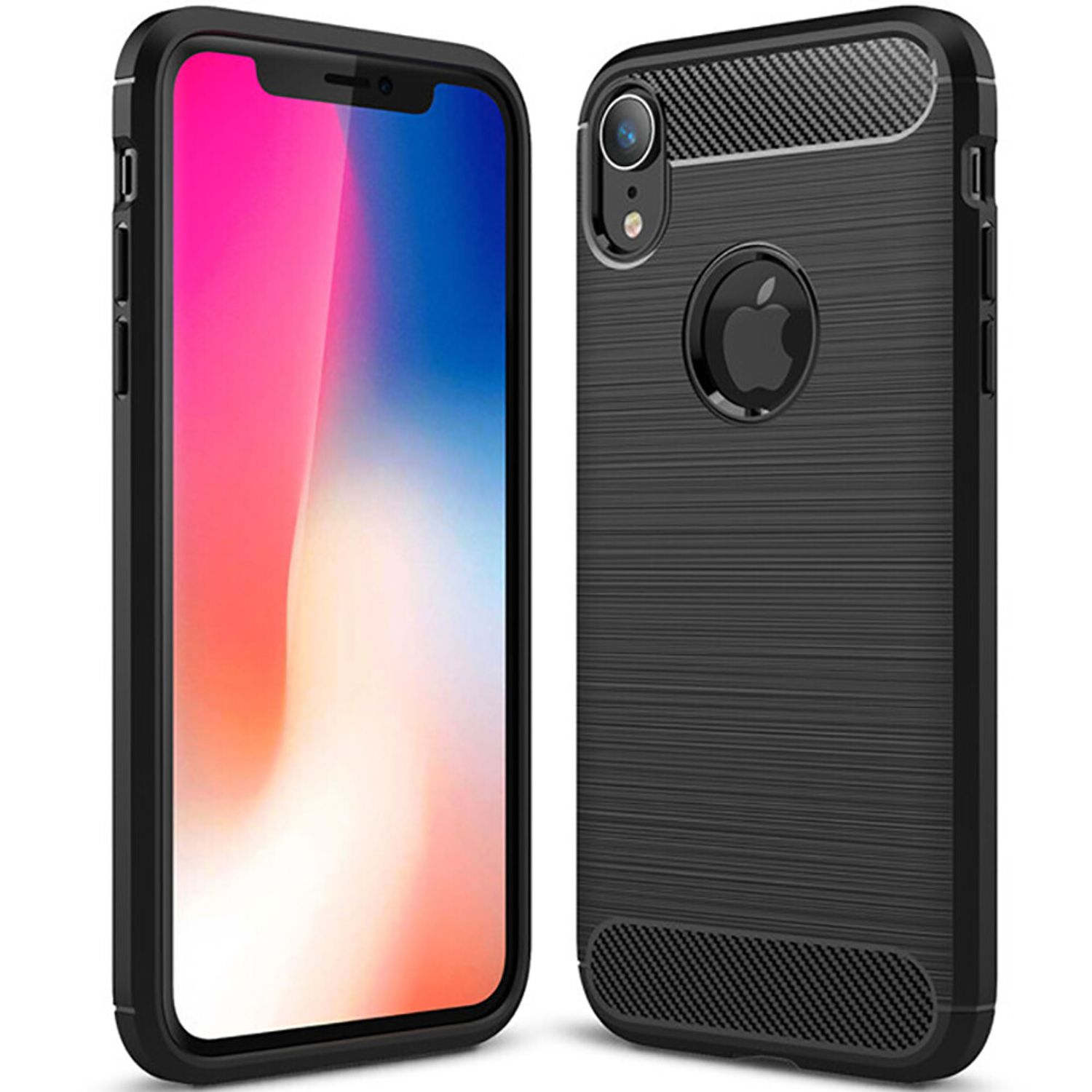 Husa Techsuit - Carbon Silicone - iPhone XR - Black fotografia produsului