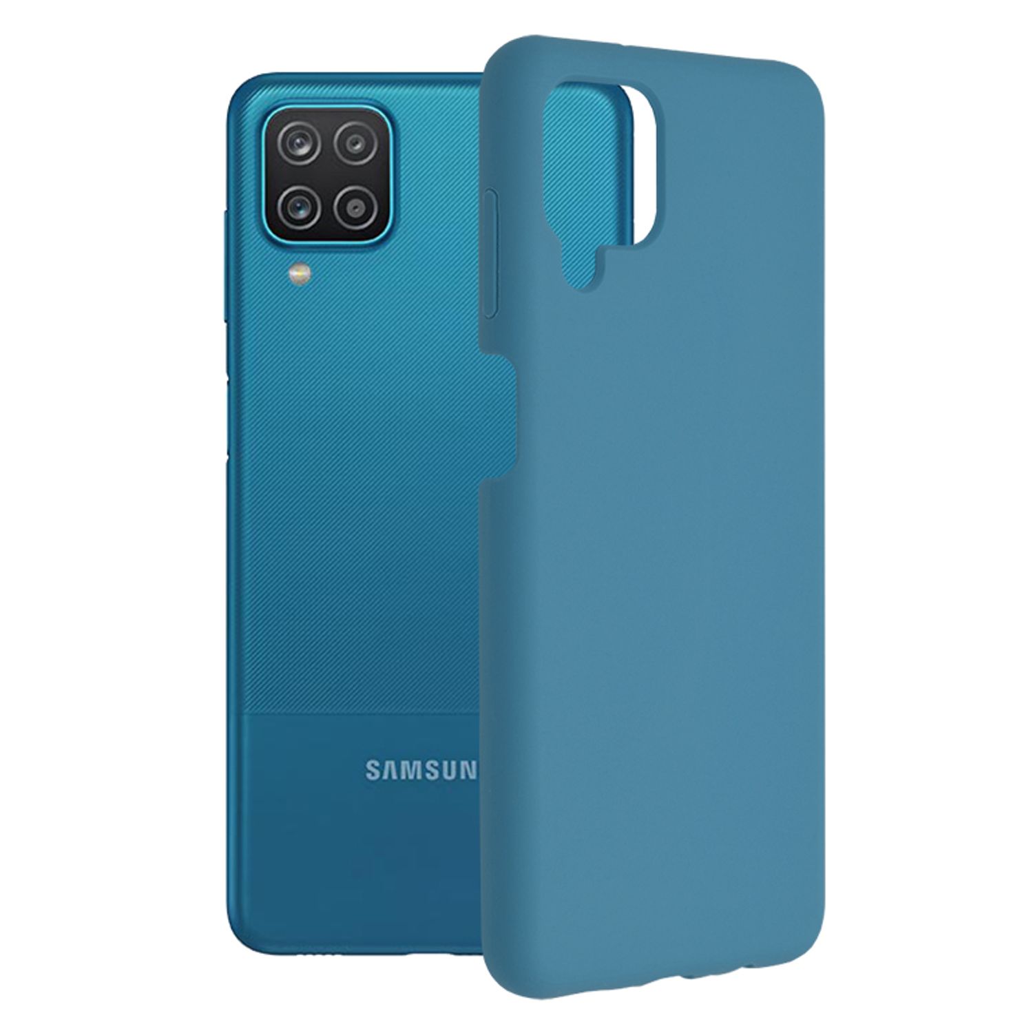 Husa premium Techsuit - Soft Edge Silicone - Samsung Galaxy A12 - Denim Blue fotografia produsului