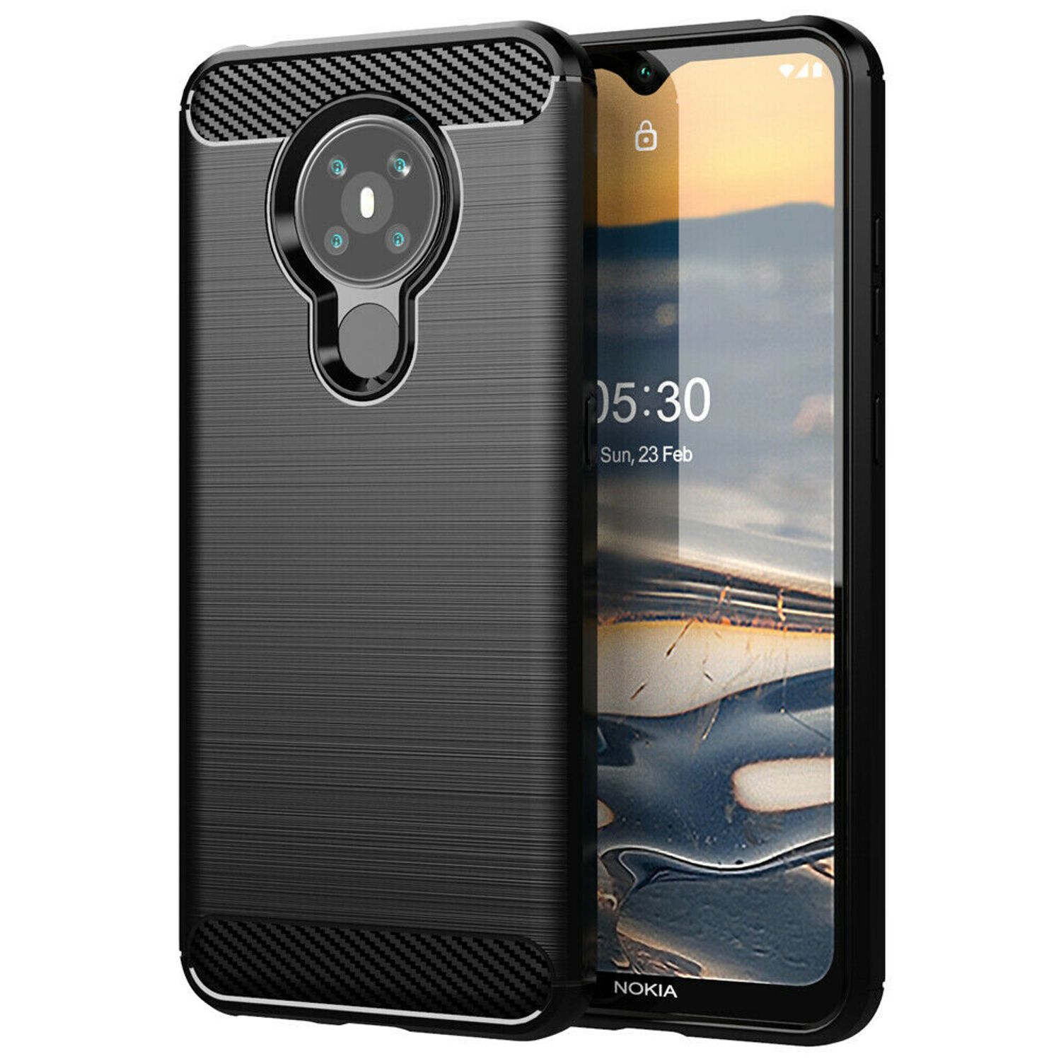 Husa Techsuit - Carbon Silicone - Nokia 5.3 - Black fotografia produsului