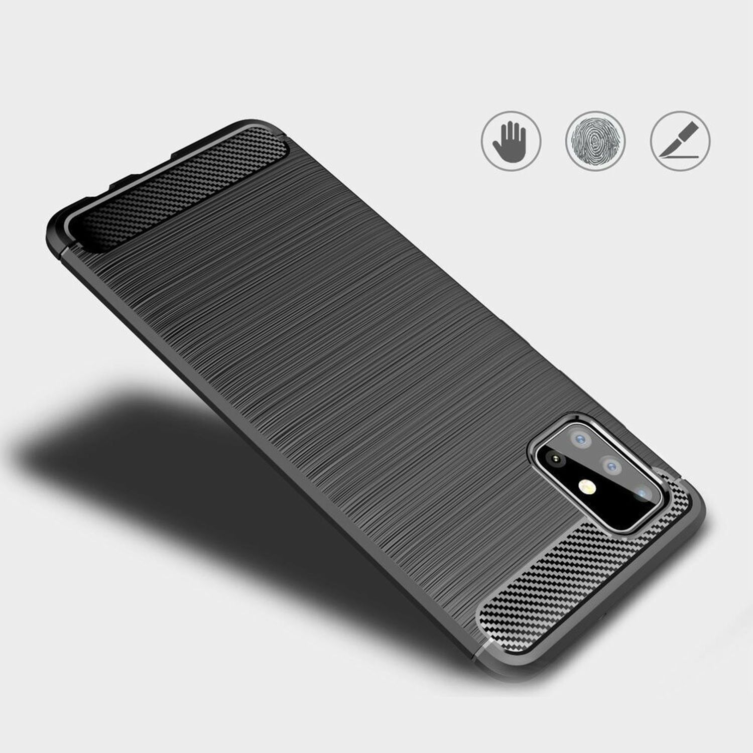 Husa Techsuit - Carbon Silicone - Samsung Galaxy A71 5G - Black fotografia produsului View 2 L