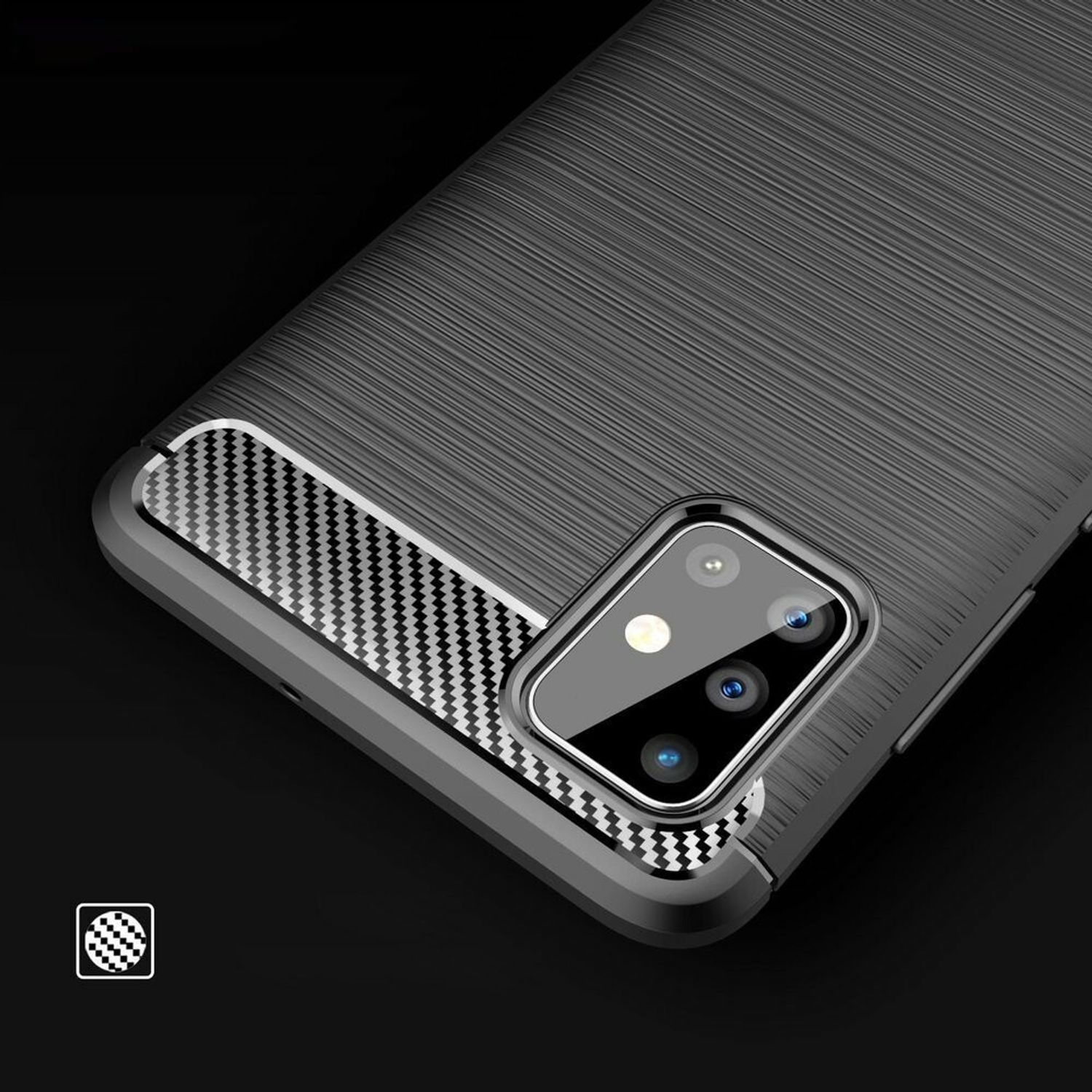 Husa Techsuit - Carbon Silicone - Samsung Galaxy A71 5G - Black fotografia produsului View 3 L