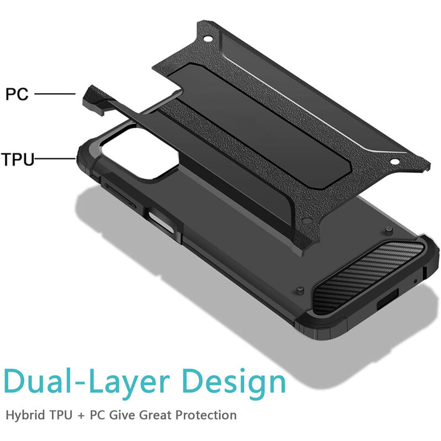 Husa Techsuit - Hybrid Armor - Xiaomi Poco M3 Pro 5G / 4G - Black fotografia produsului View 3 L