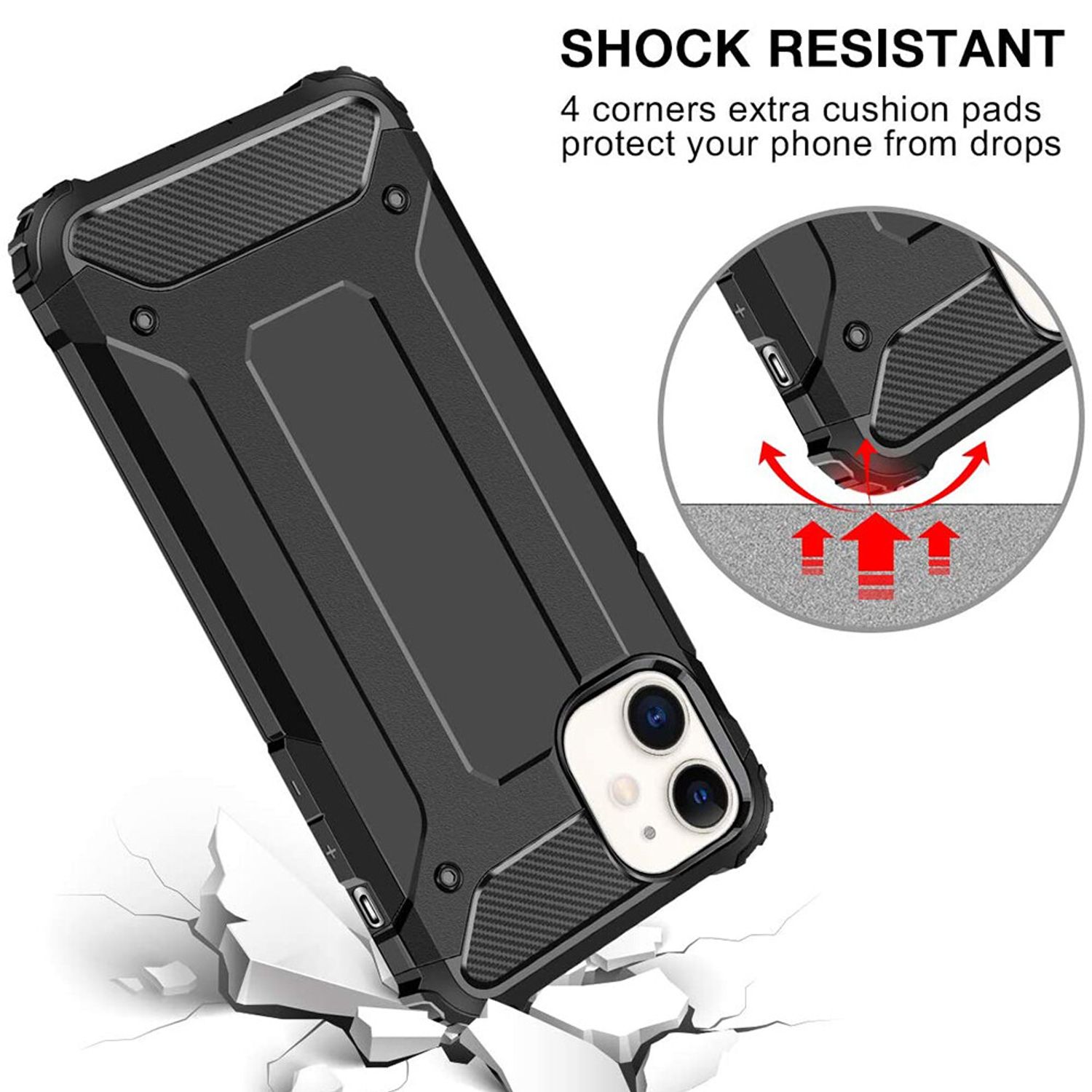 Husa Techsuit - Hybrid Armor - iPhone 12 Mini - Black fotografia produsului View 3 L