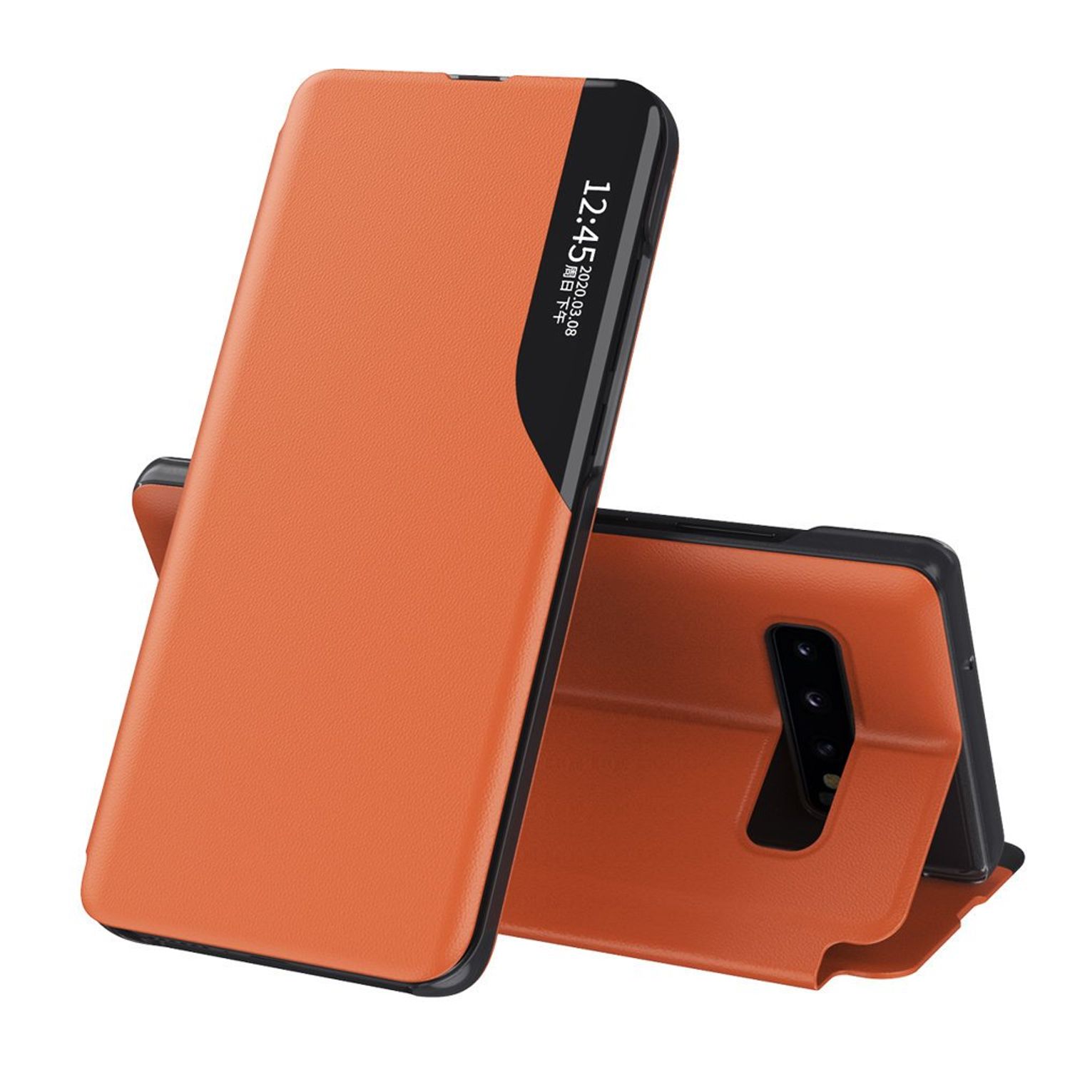 Husa tip carte Techsuit - eFold Series - Samsung Galaxy S10 Plus - Orange fotografia produsului