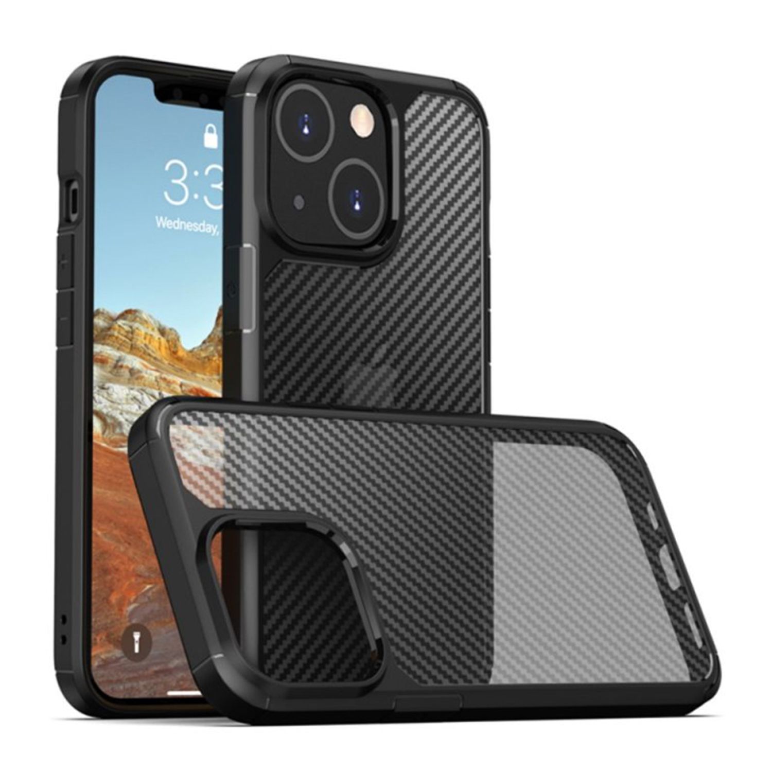 Husa premium Techsuit - CarbonFuse - iPhone 13 - Black fotografia produsului