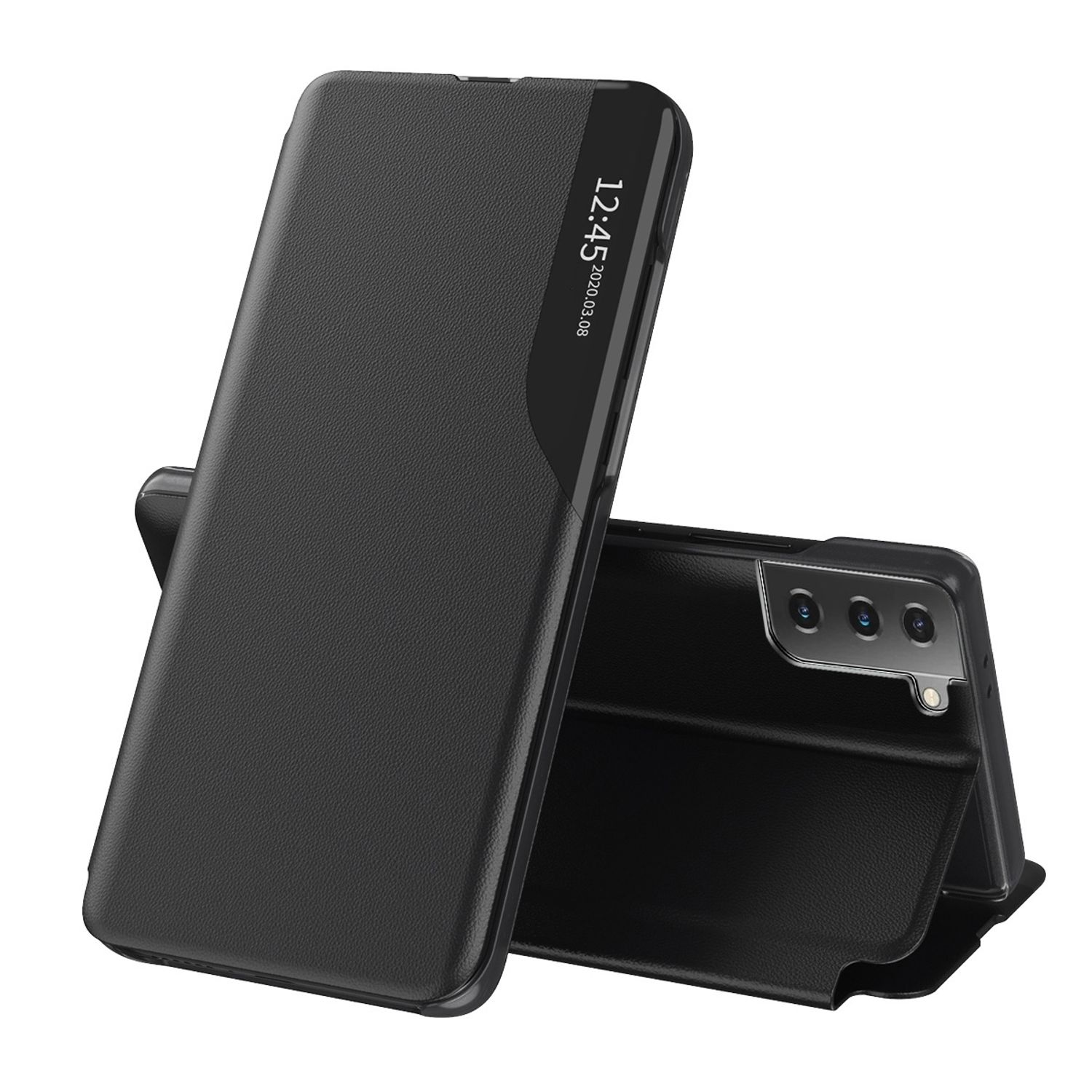 Husa tip carte Techsuit - eFold Series - Samsung Galaxy S21 FE - Black fotografia produsului
