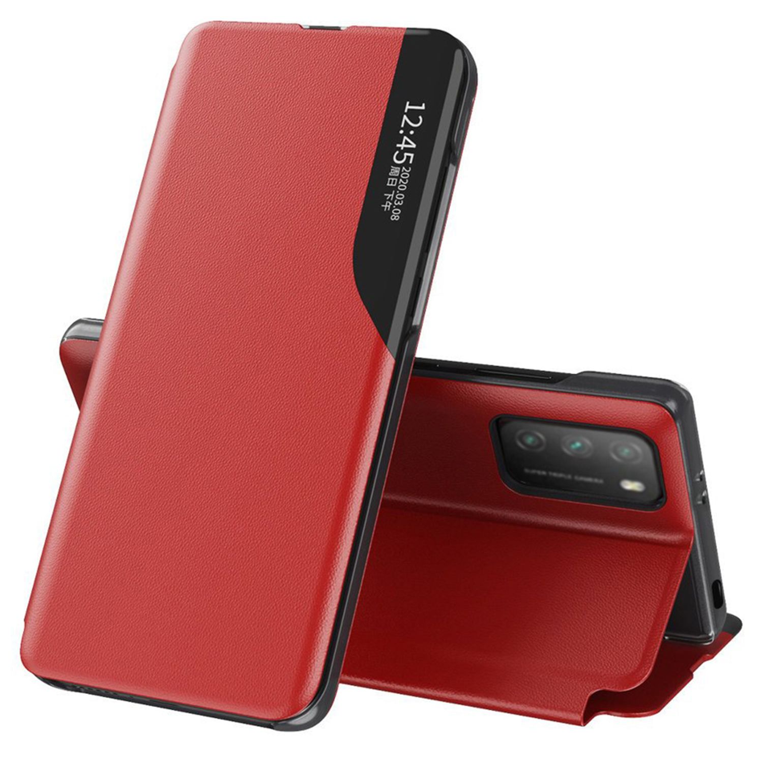 Husa tip carte Techsuit - eFold Series - Xiaomi Poco M3 - Red fotografia produsului