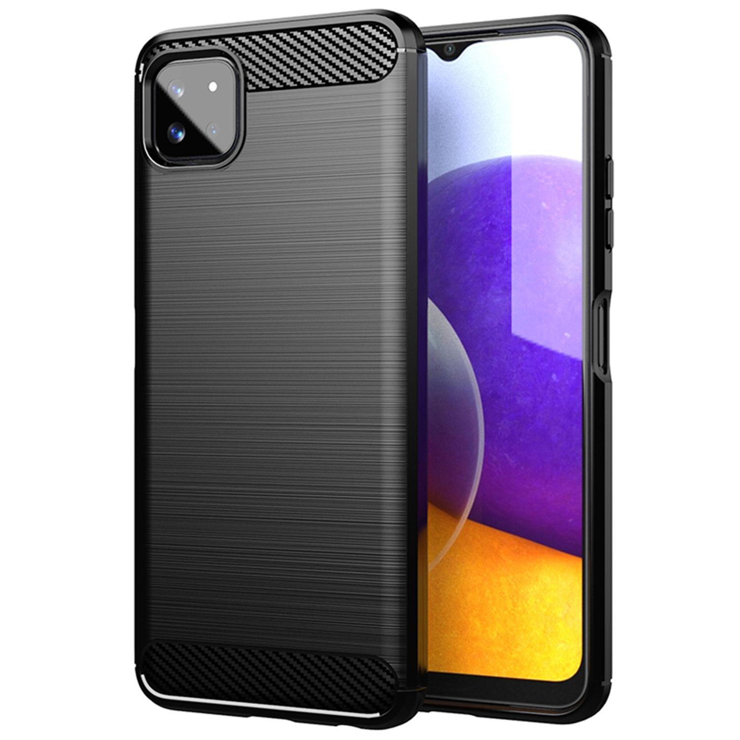 Husa Techsuit - Carbon Silicone - Samsung Galaxy A22 5G - Black fotografia produsului