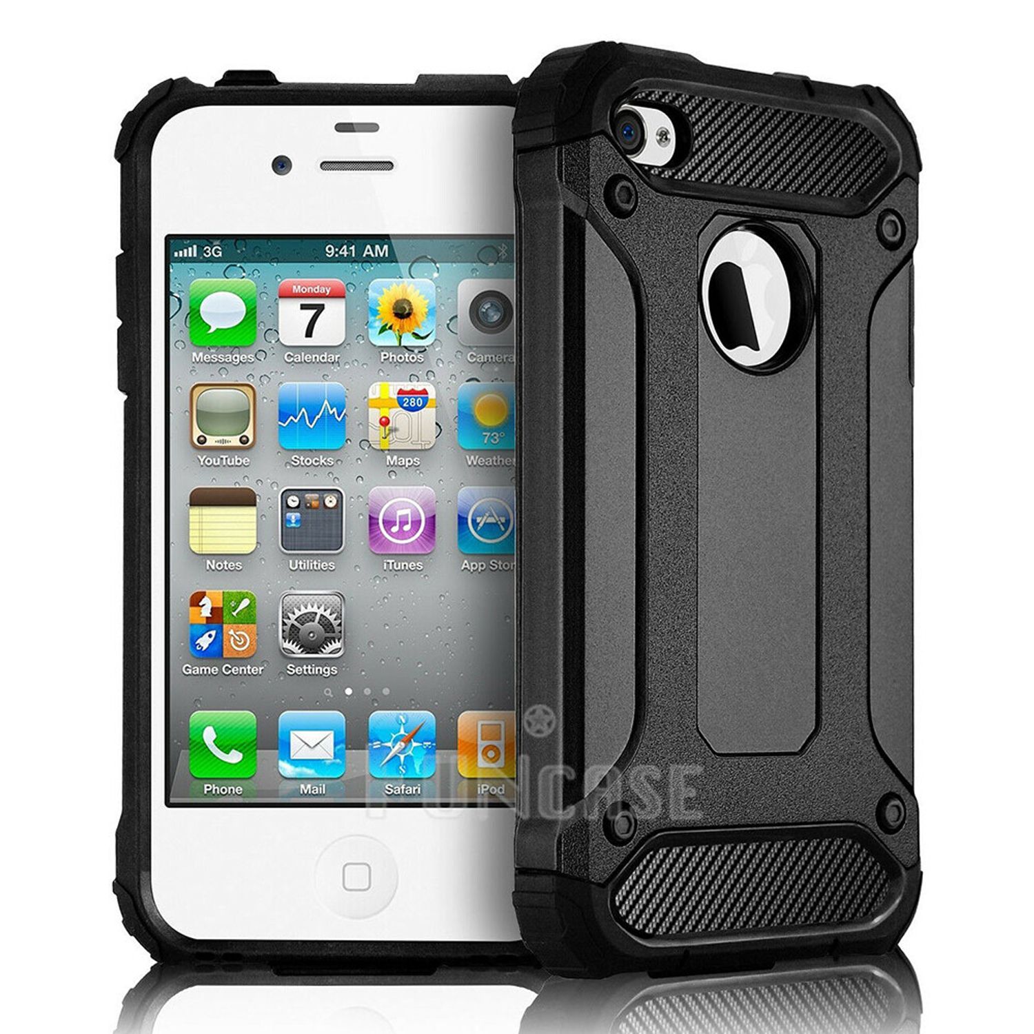 Husa Techsuit - Hybrid Armor - iPhone 4 / 4S - Black fotografia produsului