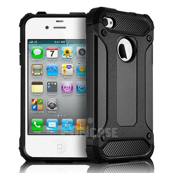 Husa techsuit - hybrid armor - iphone 4 / 4s - black