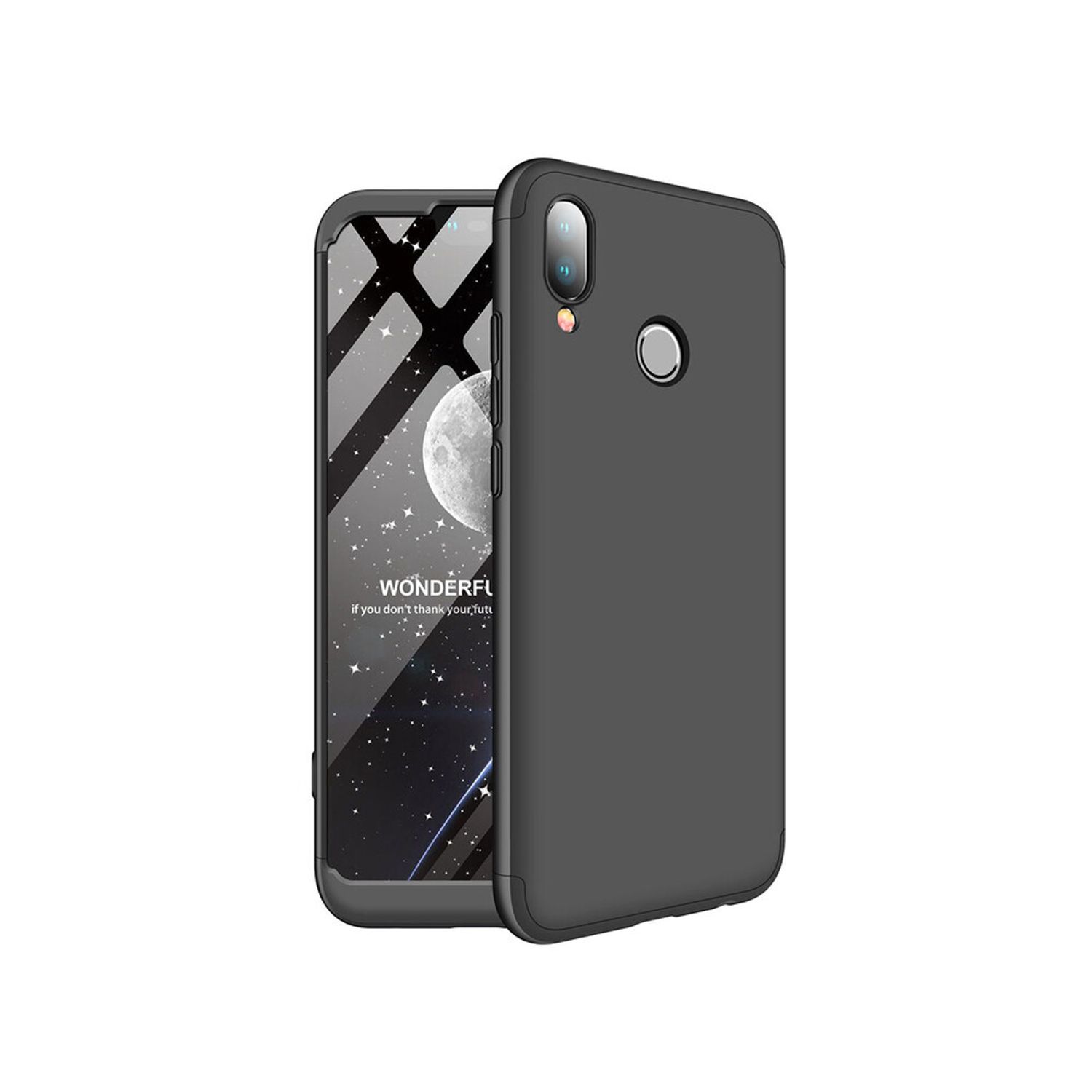 Husa protectie 360 + folie de protectie - Huawei P20 Lite - Black fotografia produsului View 2 L