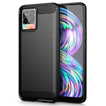 Husa techsuit - carbon silicone - realme 8 4g / 8 pro 4g - black