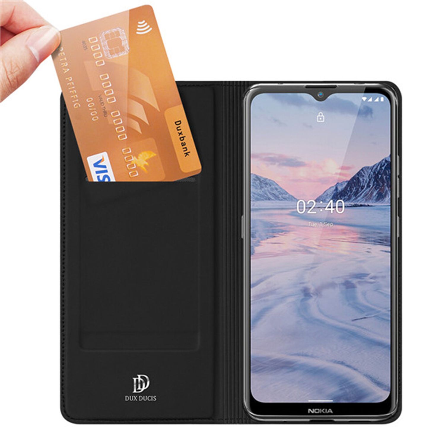 Husa tip carte Dux Ducis - Skin Pro - Nokia 2.4 - Black fotografia produsului View 3 L