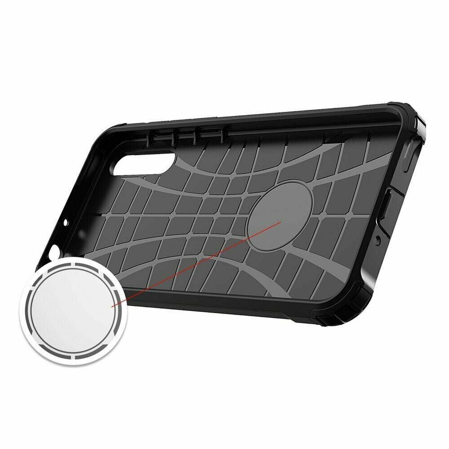 Husa Techsuit - Hybrid Armor - Huawei P Smart S / Y8p - Black fotografia produsului View 3 L