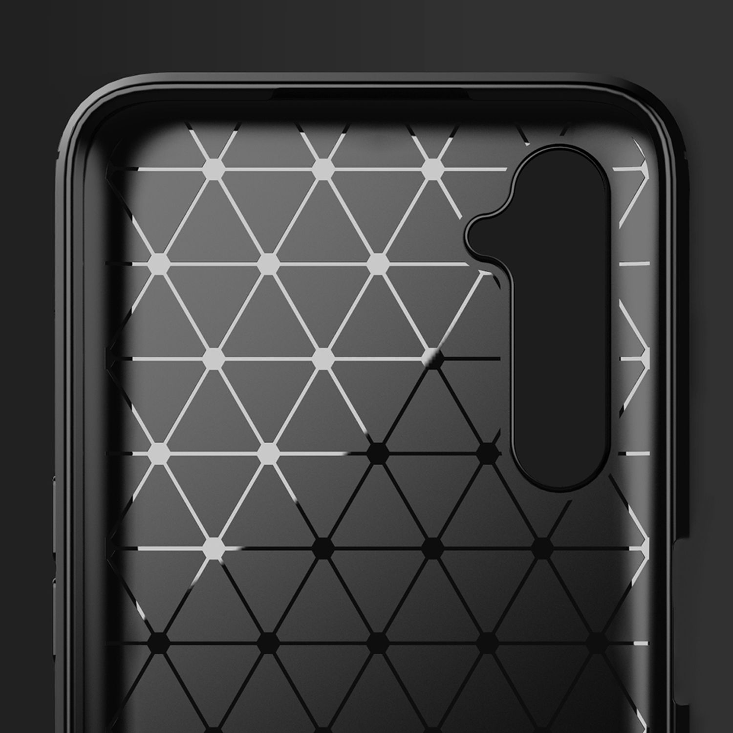 Husa Techsuit - Carbon Silicone - Realme 6 Pro - Black fotografia produsului View 3 L