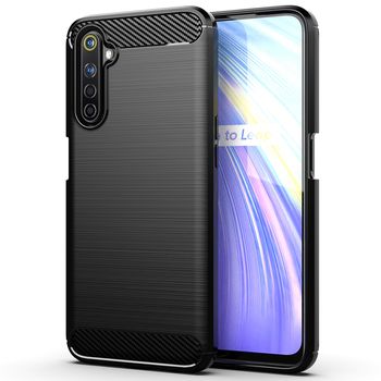 Husa techsuit - carbon silicone - realme 6 pro - black