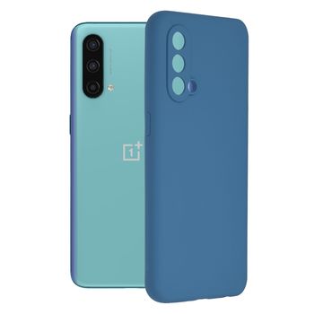 Husa premium techsuit - soft edge silicone - oneplus nord ce 5g - denim blue