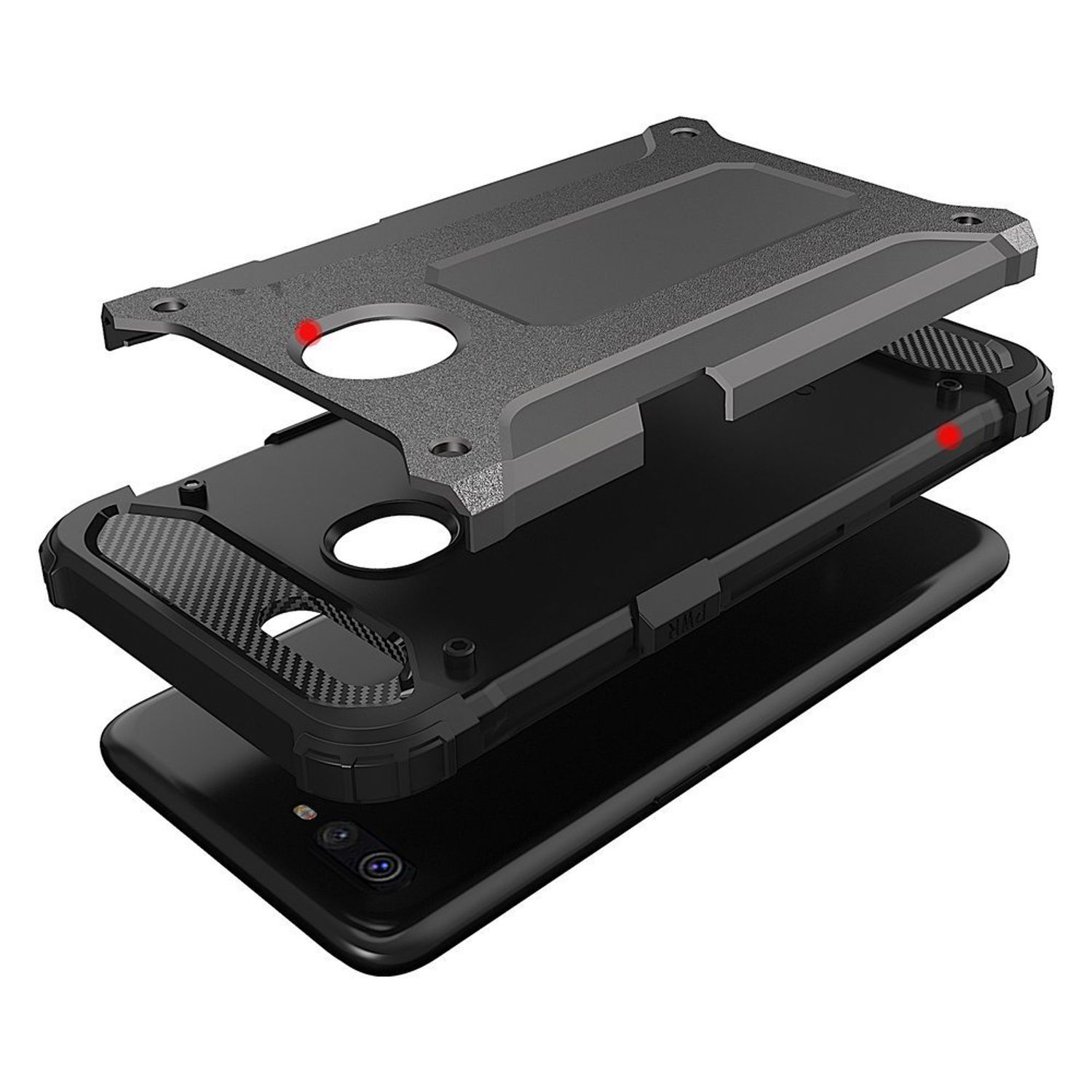 Husa Techsuit - Hybrid Armor - OPPO A12 - Black fotografia produsului View 2 L