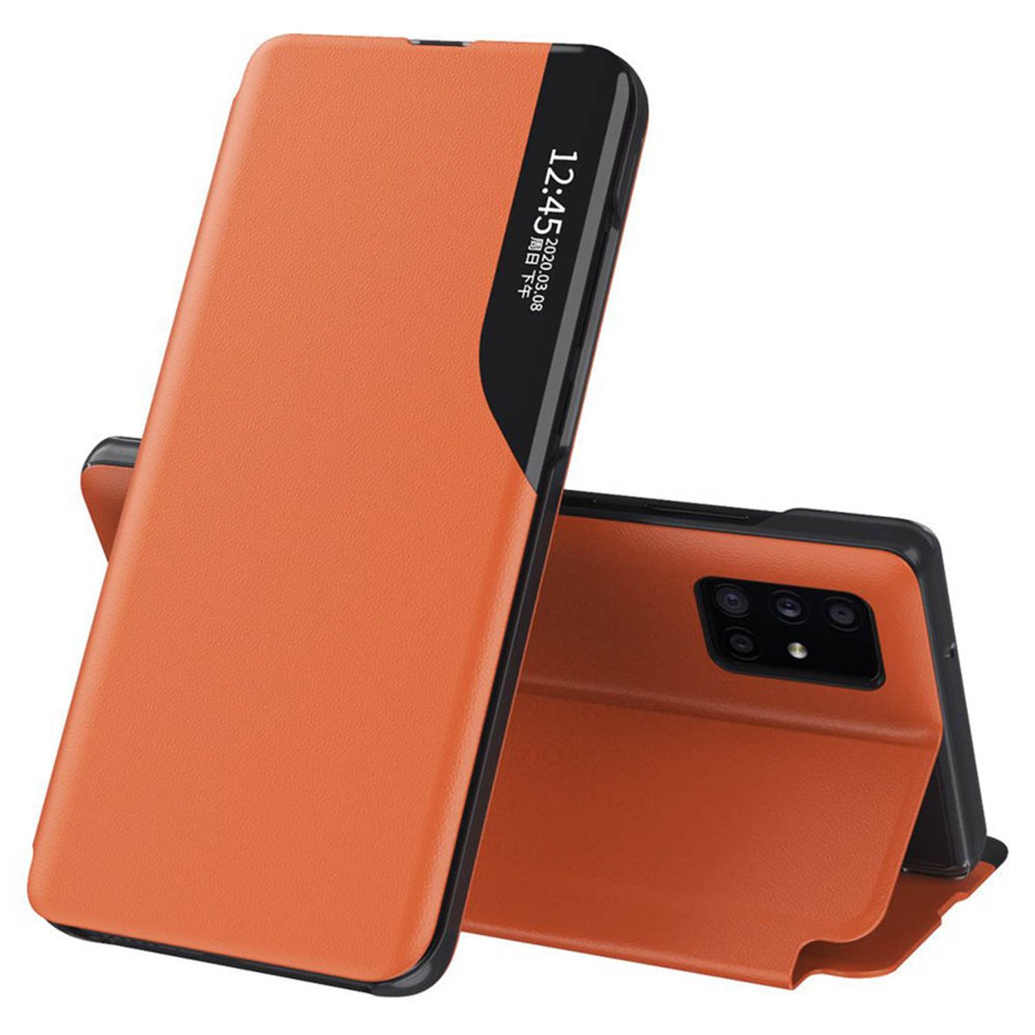 Husa tip carte Techsuit - eFold Series - Samsung Galaxy M51 - Orange fotografia produsului