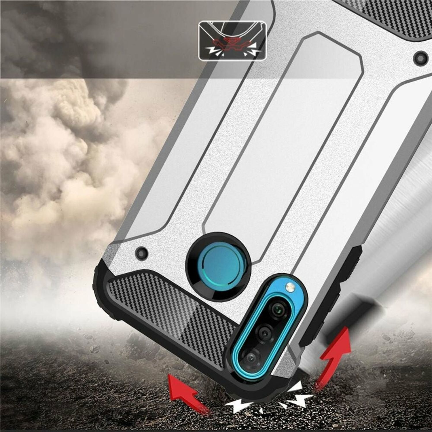Husa Techsuit - Hybrid Armor - Huawei P40 Lite E - Black fotografia produsului View 3 L