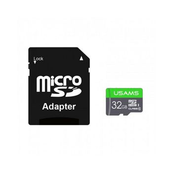Card de memorie micro sdhc clasa 10 + adaptor usams 32gb - us-zb118