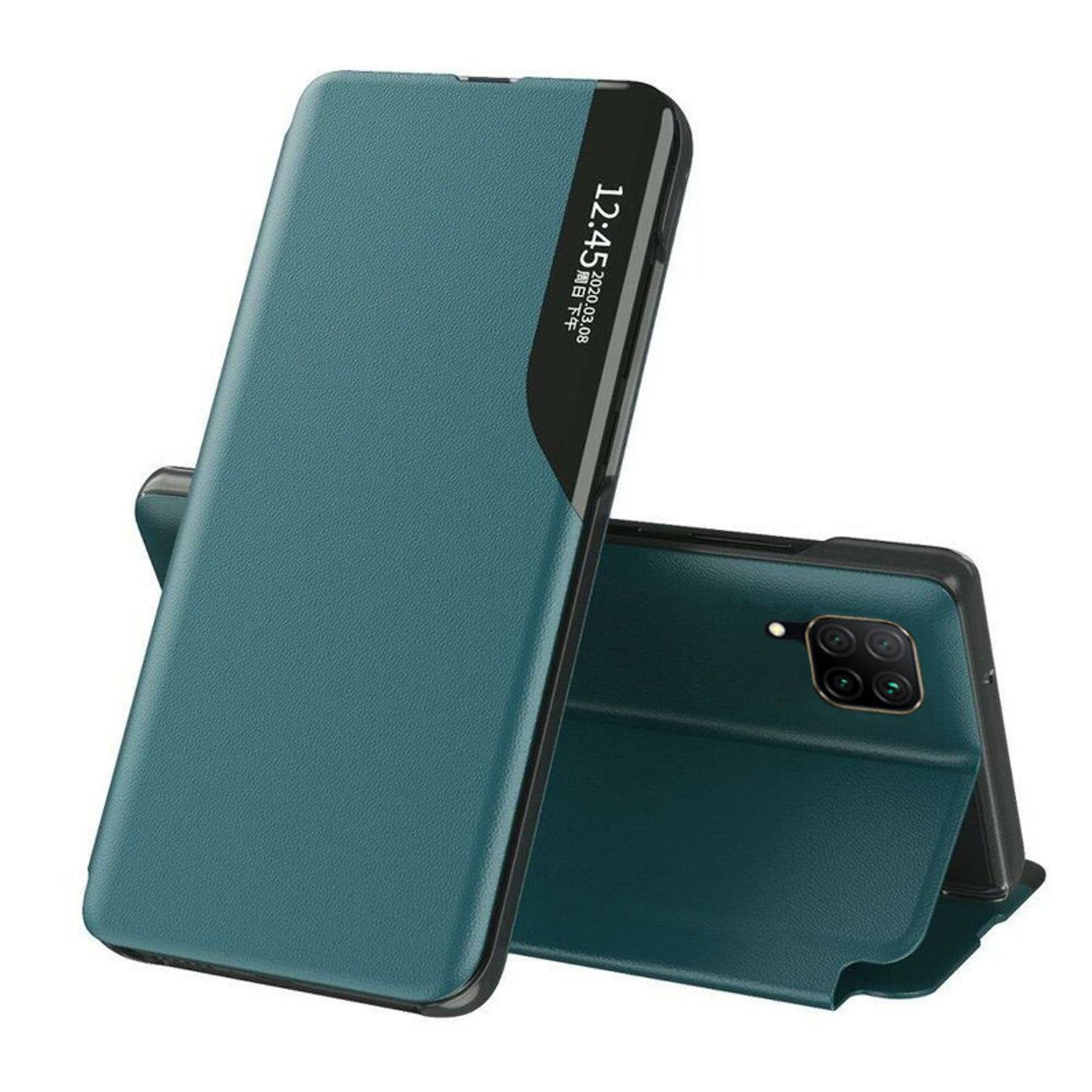 Husa tip carte Techsuit - eFold Series - Huawei P40 Lite - Dark Green fotografia produsului