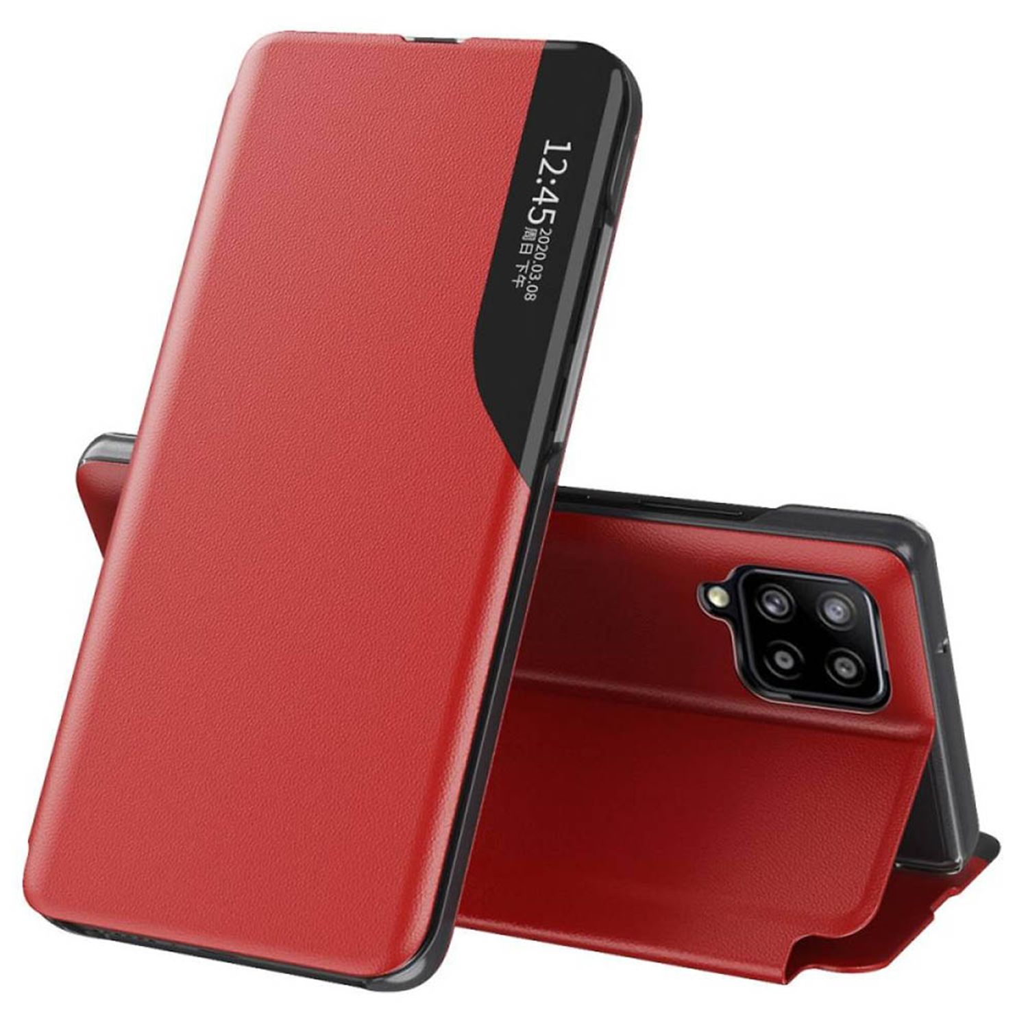 Husa tip carte Techsuit - eFold Series - Samsung Galaxy A12 - Red fotografia produsului