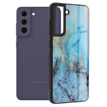Husa cu spate din sticla techsuit - glaze series - samsung galaxy s21 fe - blue ocean