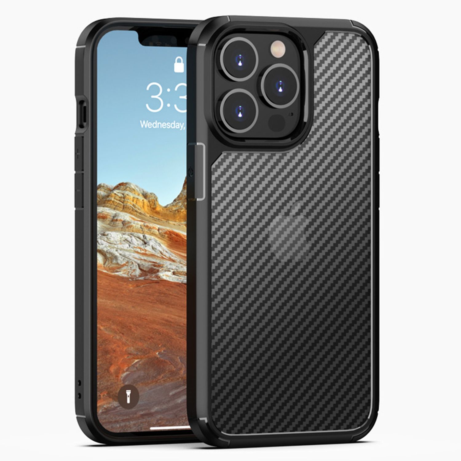 Husa premium Techsuit - CarbonFuse - iPhone 13 Pro - Black fotografia produsului View 2 L