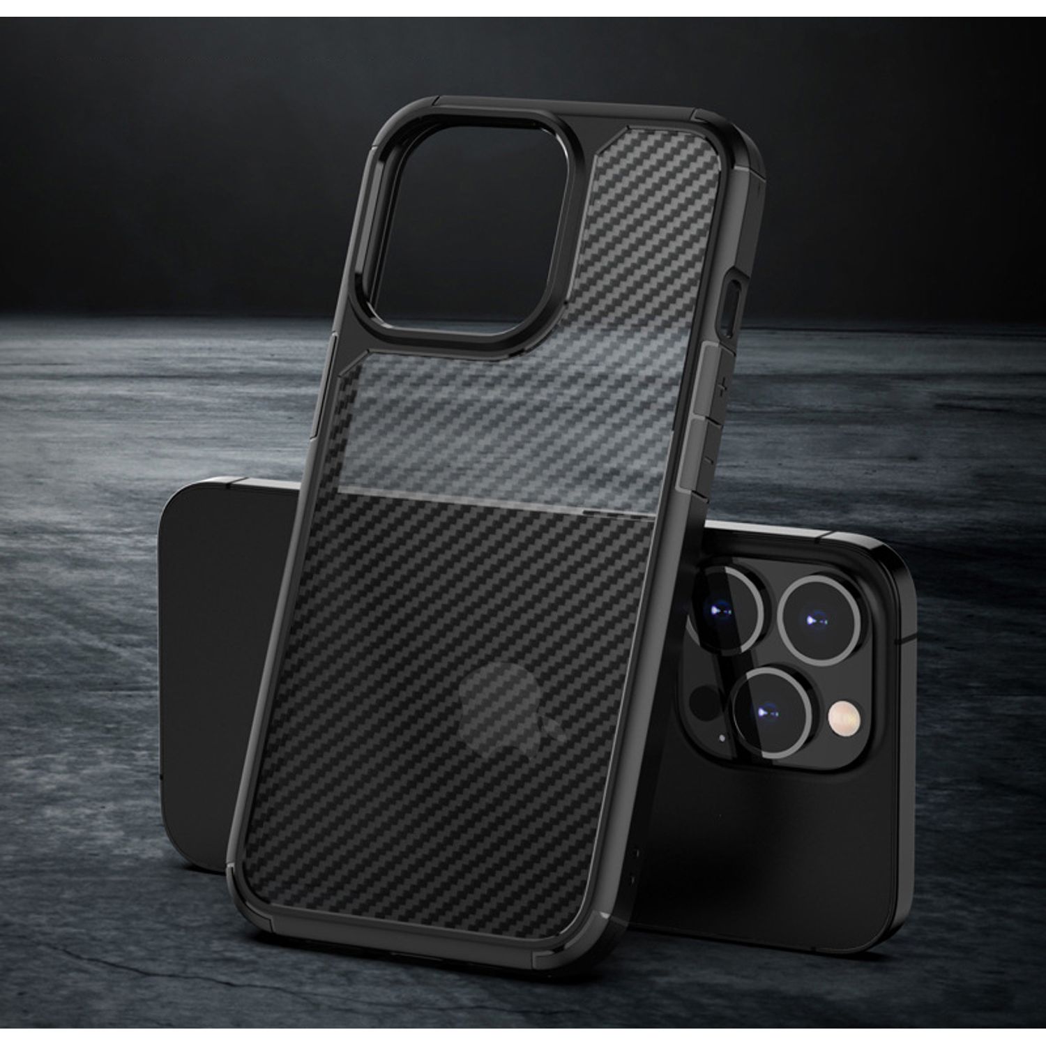 Husa premium Techsuit - CarbonFuse - iPhone 13 Pro - Black fotografia produsului View 3 L