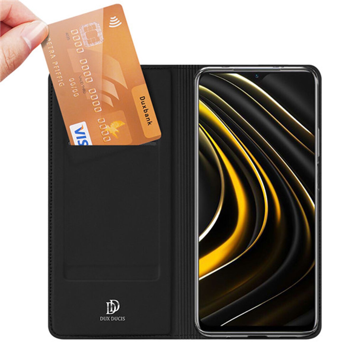 Husa tip carte Dux Ducis - Skin Pro - Xiaomi Poco M3 - Black fotografia produsului View 2 L