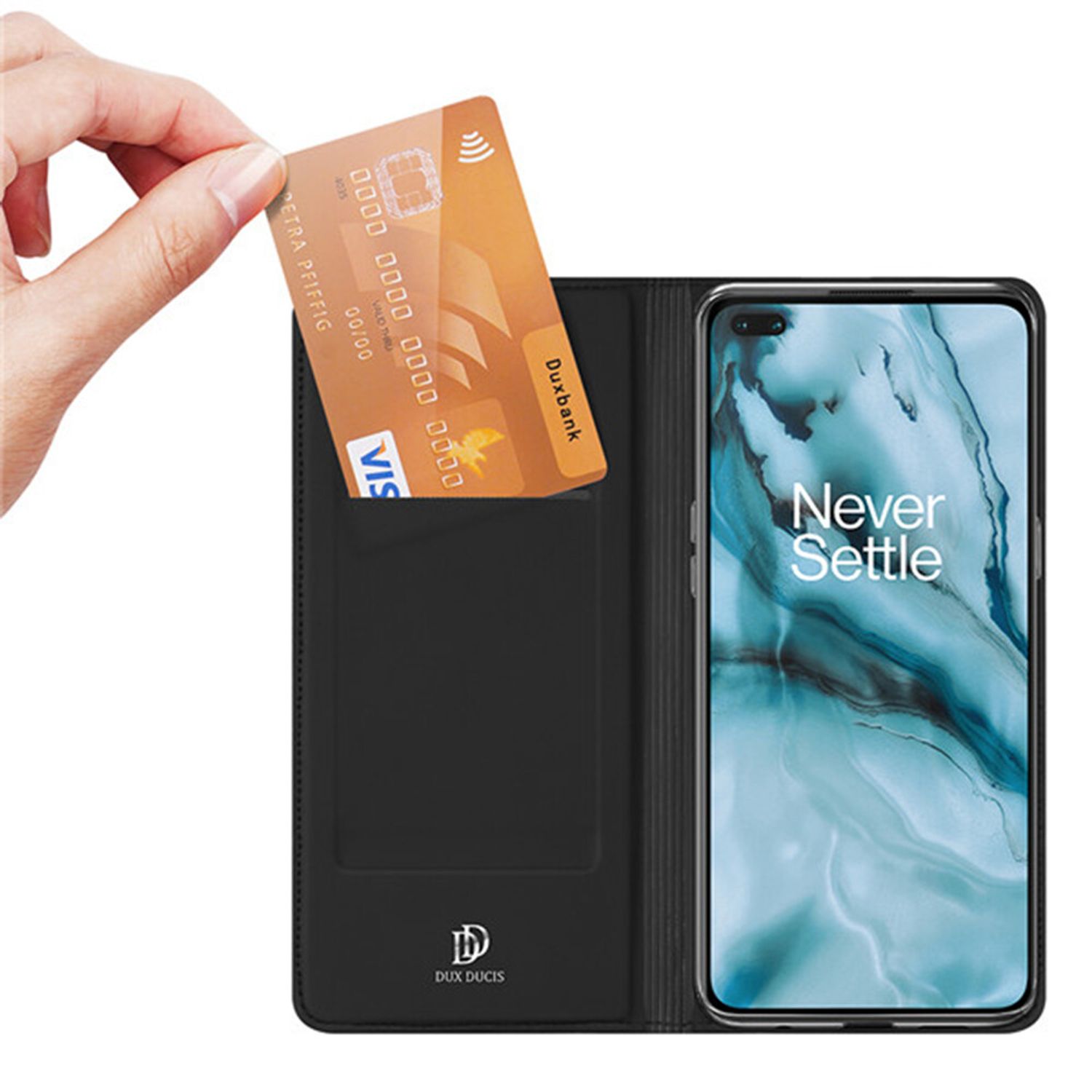 Husa tip carte Dux Ducis - Skin Pro - OnePlus Nord 5G - Black fotografia produsului View 3 L