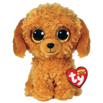 Jucarie de plus moale ty, beanie boos, catelul noodles, maro, 15 cm