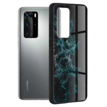 Husa cu spate din sticla techsuit - glaze series - huawei p40 pro - blue nebula