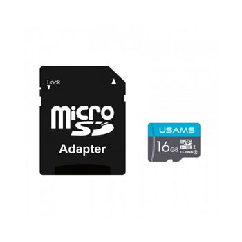 Card de memorie micro sdhc clasa 10 + adaptor usams 16gb - us-zb117
