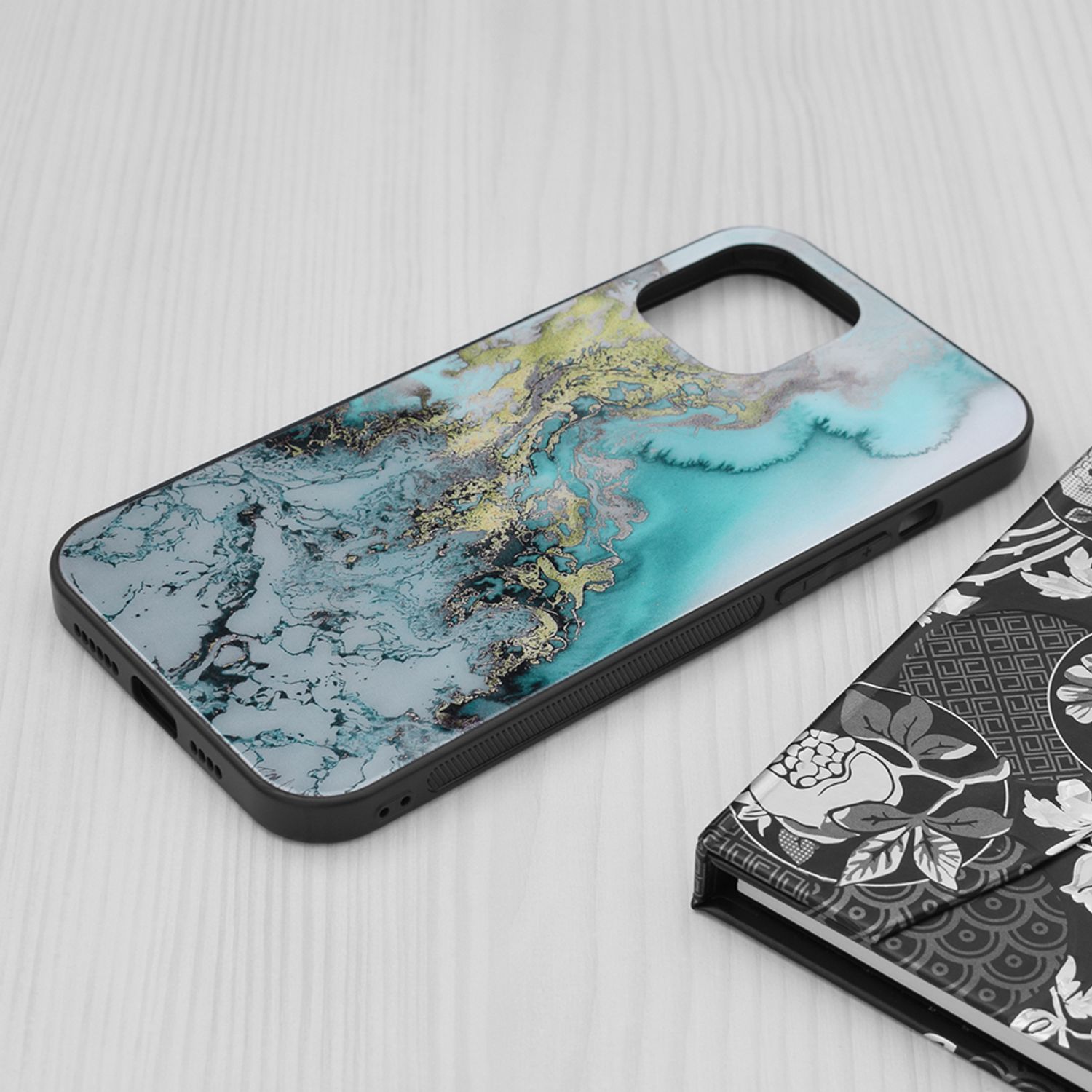 Husa cu spate din sticla Techsuit - Glaze Series - iPhone 12 Pro Max - Blue Ocean fotografia produsului View 3 L