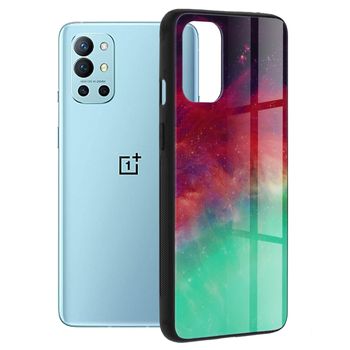 Husa cu spate din sticla techsuit - glaze series - oneplus 9r - fiery ocean