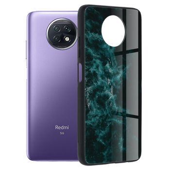 Husa cu spate din sticla techsuit - glaze series - xiaomi redmi note 9t - blue nebula