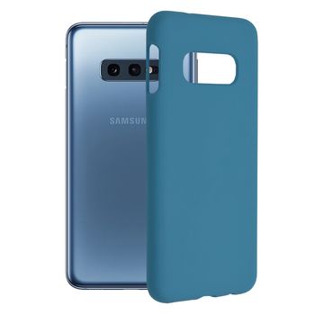 Husa premium techsuit - soft edge silicone - samsung galaxy s10e - denim blue