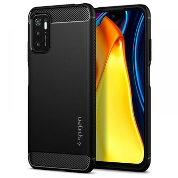 Husa premium rugged armor compatibila cu xiaomi poco m3 pro 5g / 4g, negru