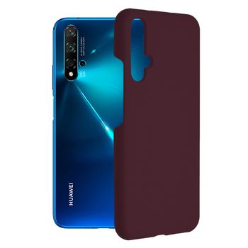 Husa premium techsuit - soft edge silicone - huawei nova 5t / honor 20 - plum violet