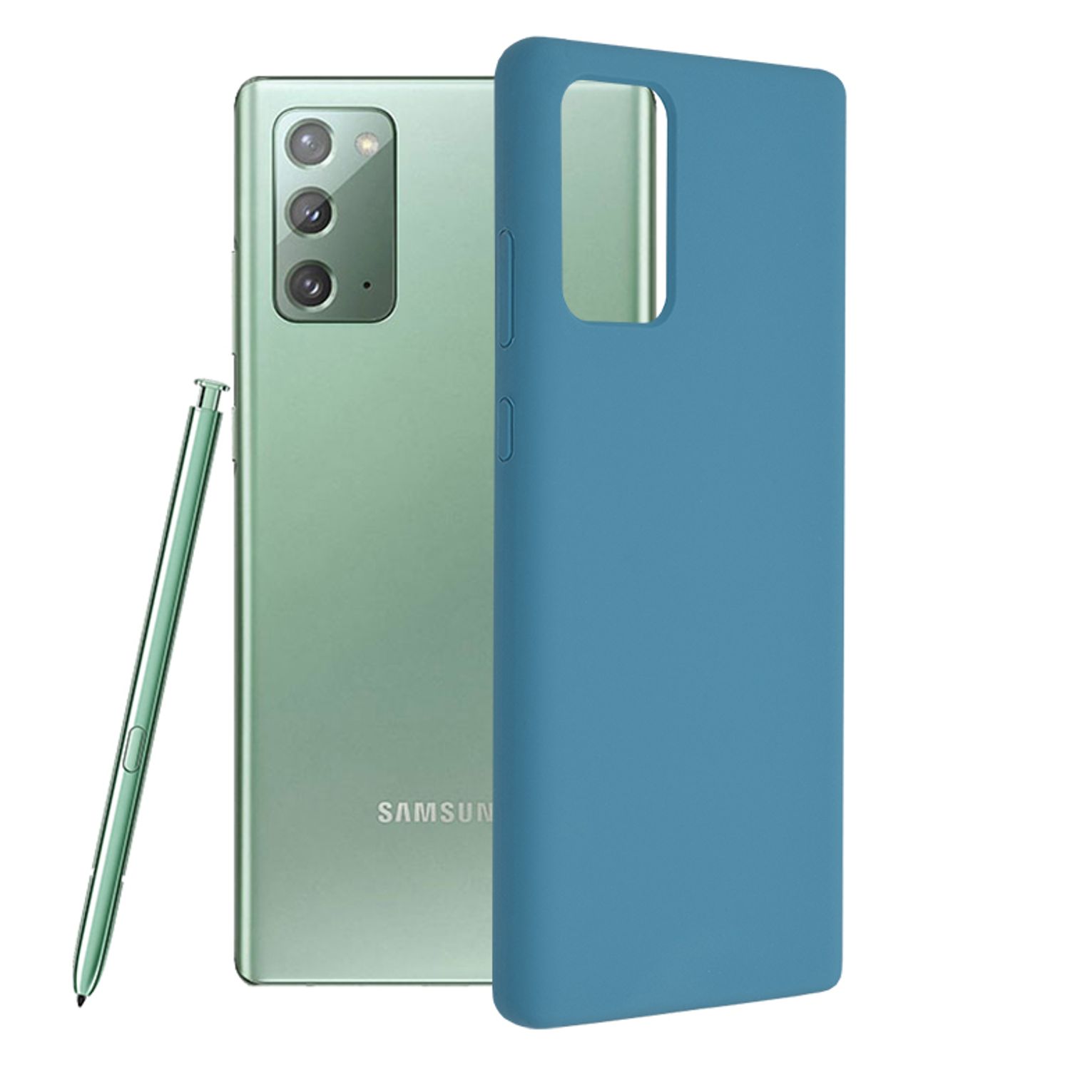 Husa premium Techsuit - Soft Edge Silicone - Samsung Galaxy Note 20 - Denim Blue fotografia produsului