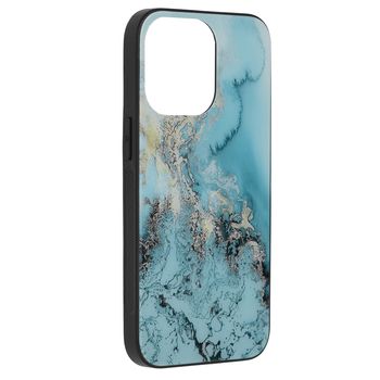 Husa cu spate din sticla techsuit - glaze series - iphone 13 pro - blue ocean