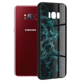 Husa cu spate din sticla techsuit - glaze series - samsung galaxy s8 - blue nebula