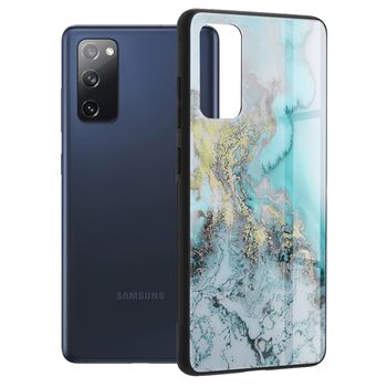 Husa cu spate din sticla techsuit - glaze series - samsung galaxy s20 fe - blue ocean